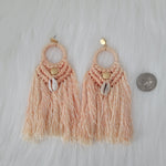 Macramé Earrings With Cowrie Shells