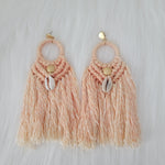 Macramé Earrings With Cowrie Shells