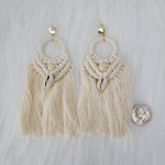 Macramé Earrings With Cowrie Shells