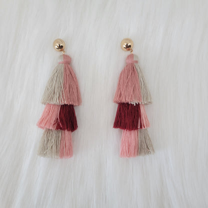 Triple Layers Tassels Earrings