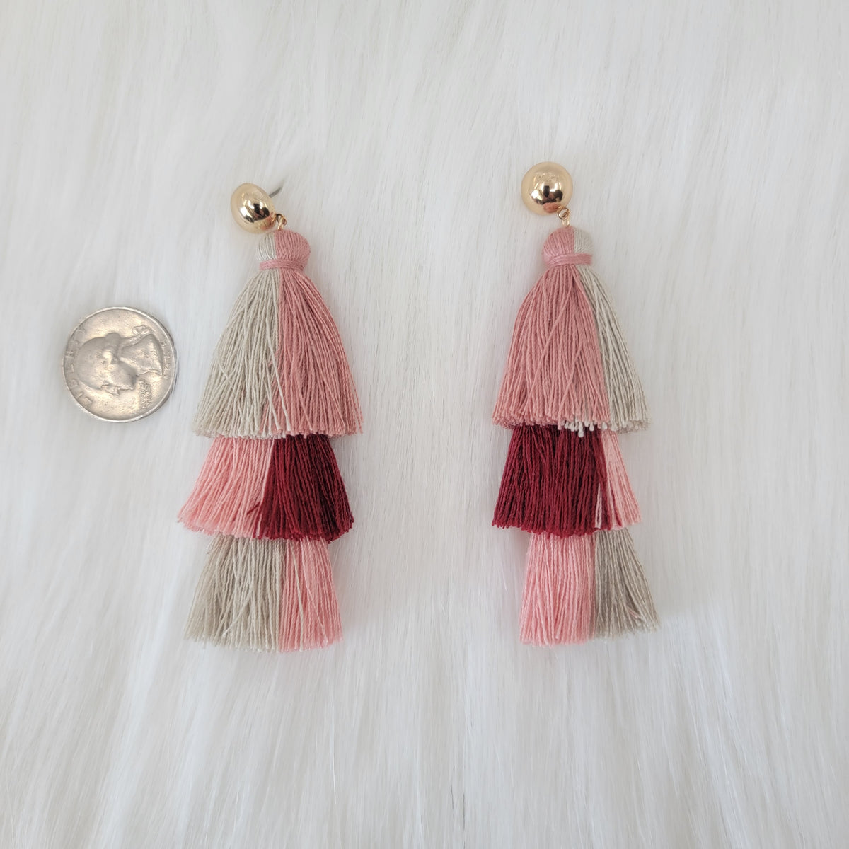 Triple Layers Tassels Earrings