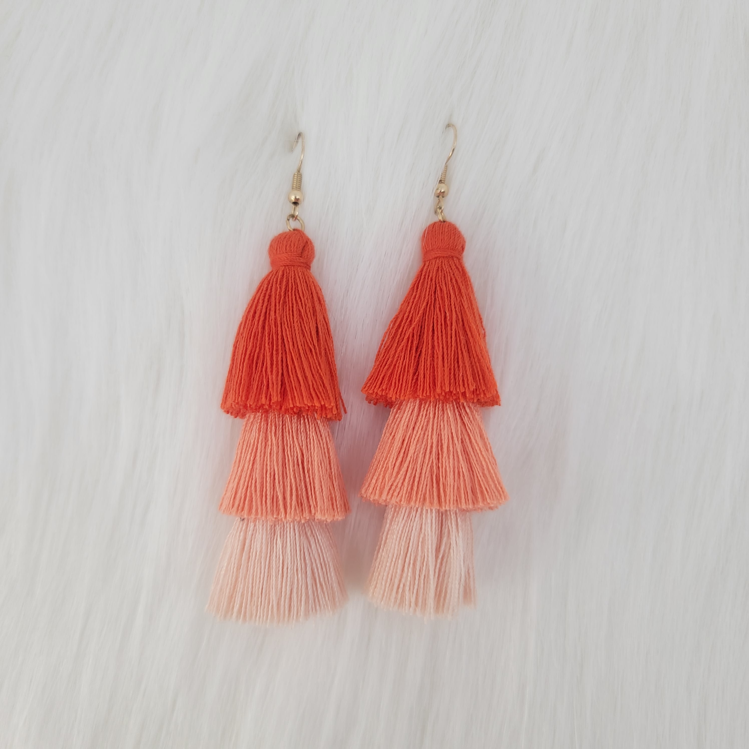 Triple Layers Tassels Earrings