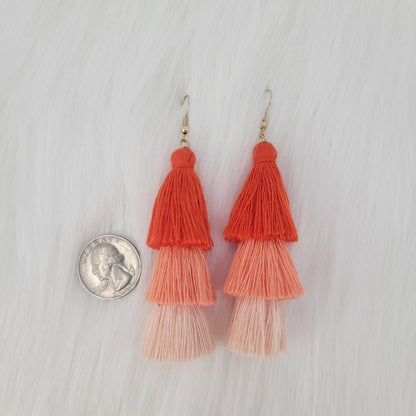 Triple Layers Tassels Earrings