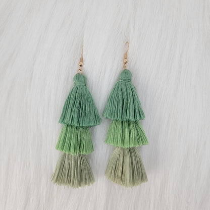 Triple Layers Tassels Earrings