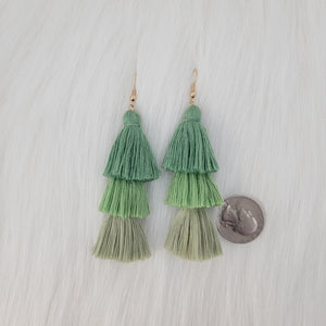 Triple Layers Tassels Earrings