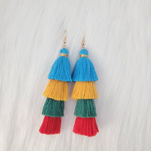 Quadruple Tassels Earrings