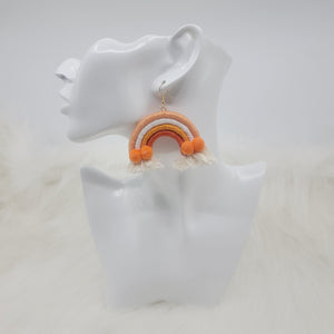 Rainbow Earrings With Pompom