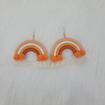 Rainbow Earrings With Pompom