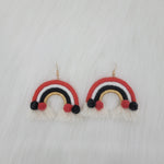 Rainbow Earrings With Pompom