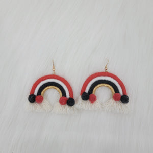 Rainbow Earrings With Pompom