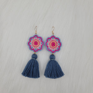 Colorful Crochet Earrings With Tassels