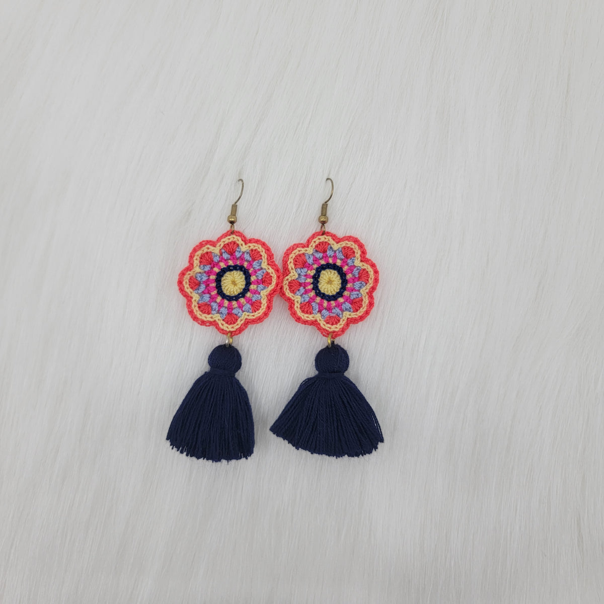 Colorful Crochet Earrings With Tassels