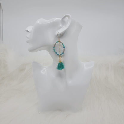 Crystal Beads With Tassels and Cowrie Shell