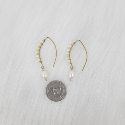 Fresh Water Pearl Wrapped Over Brass Hooks Earrings