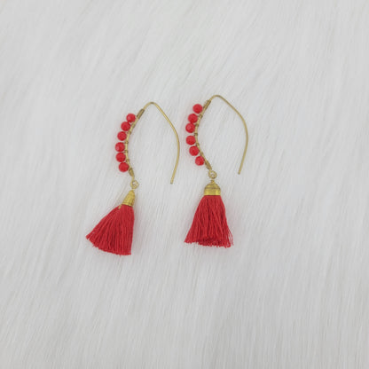 Crystal Wrapped Over Hooks With Tassels