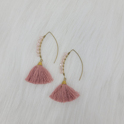 Crystal Wrapped Over Hooks With Tassels