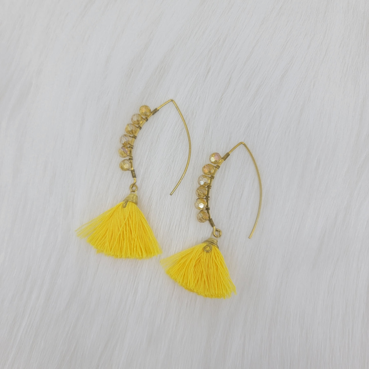 Crystal Wrapped Over Hooks With Tassels
