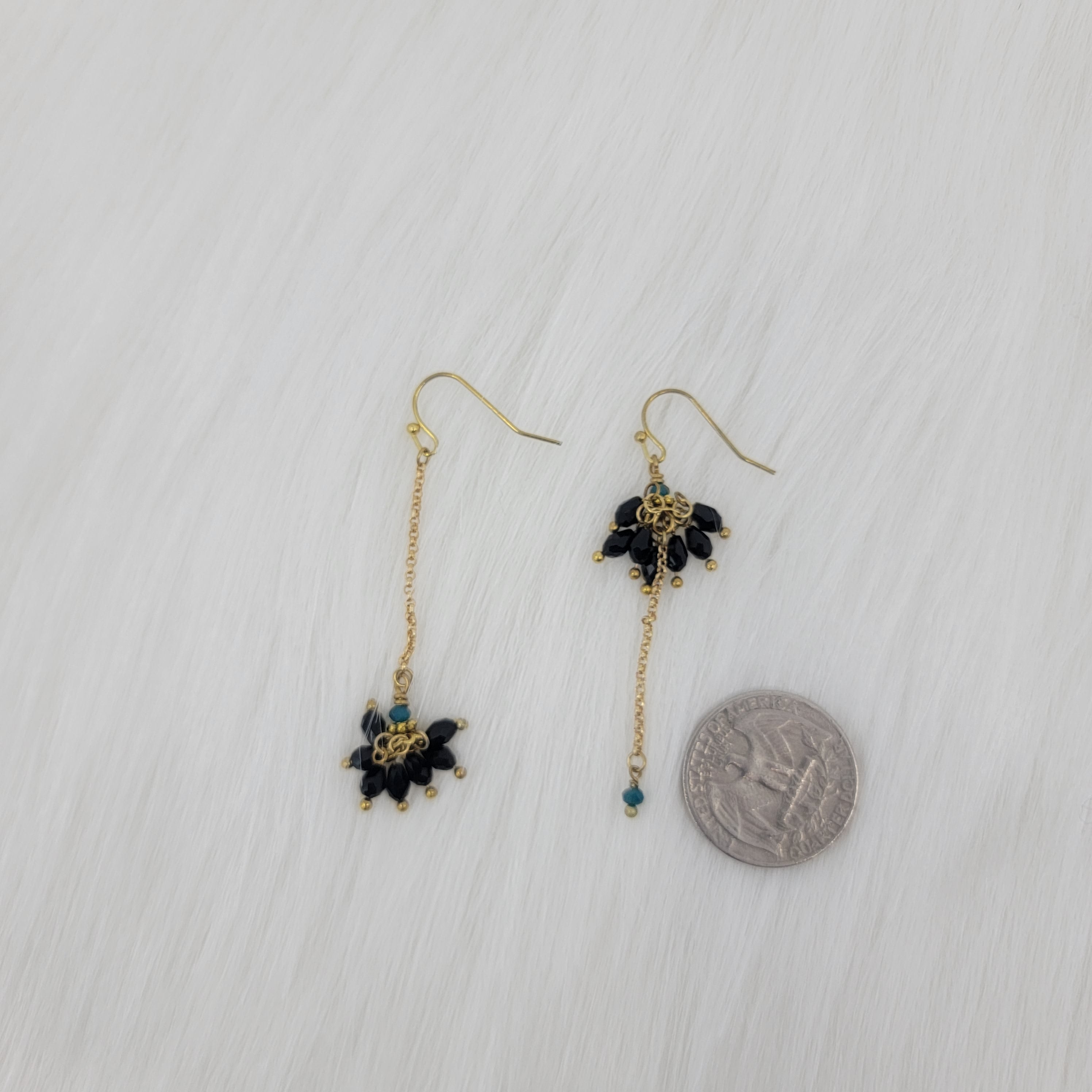 Flower Crystal Drop Dangle Earrings