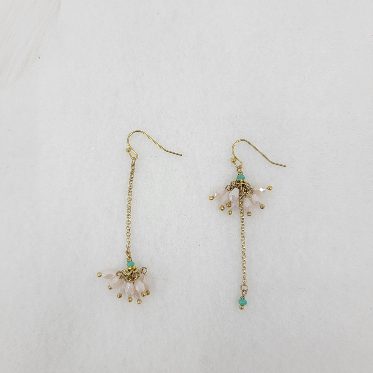 Flower Crystal Drop Dangle Earrings