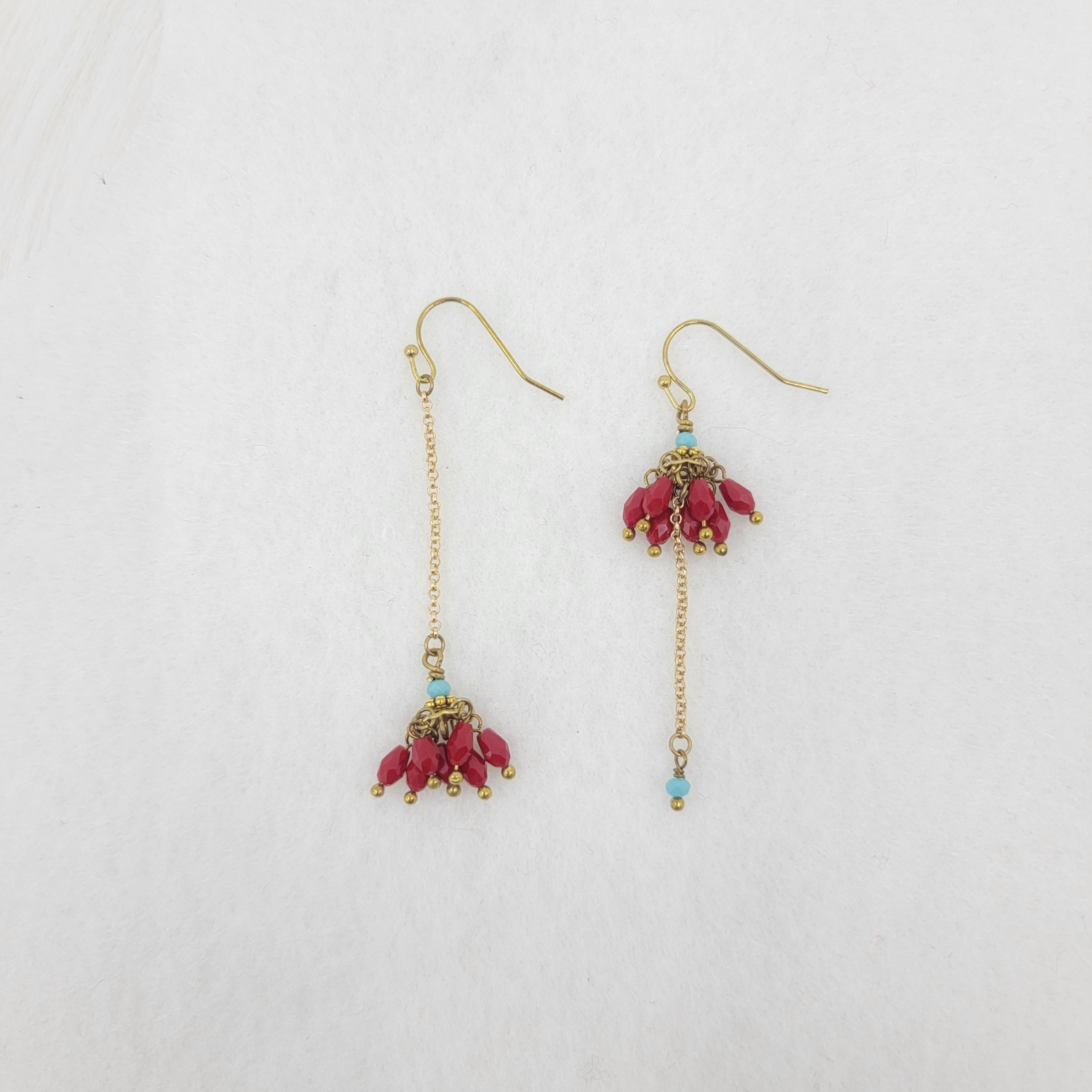 Flower Crystal Drop Dangle Earrings