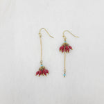 Flower Crystal Drop Dangle Earrings