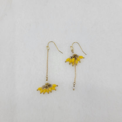 Flower Crystal Drop Dangle Earrings