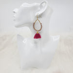 Crystal Wrapped Teardrop With Tassels Earrings