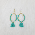 Crystal Wrapped Teardrop With Tassels Earrings