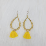 Crystal Wrapped Teardrop With Tassels Earrings