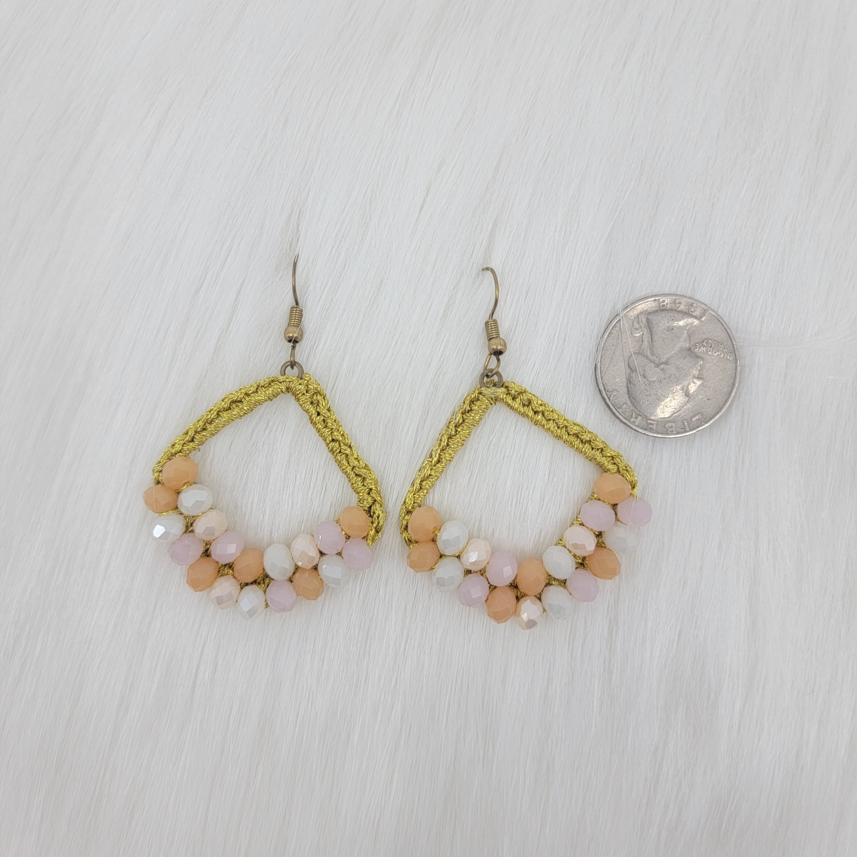 Crochet Earrings With Crystal Beads