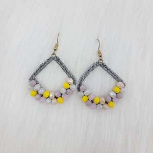 Crochet Earrings With Crystal Beads