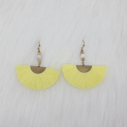 Fan Tassels Brass Earrings