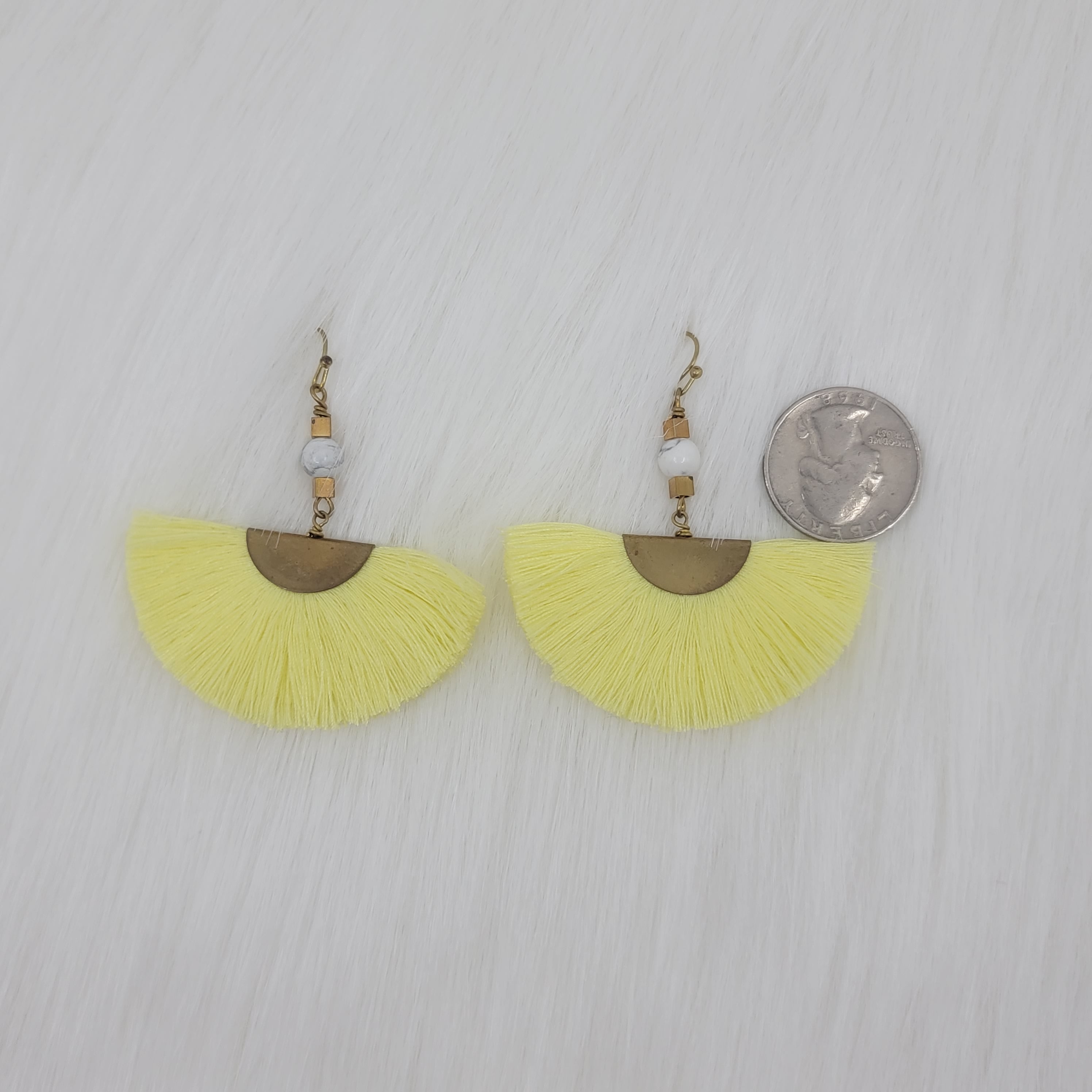 Fan Tassels Brass Earrings