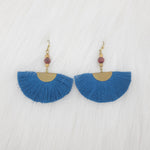 Fan Tassels Brass Earrings