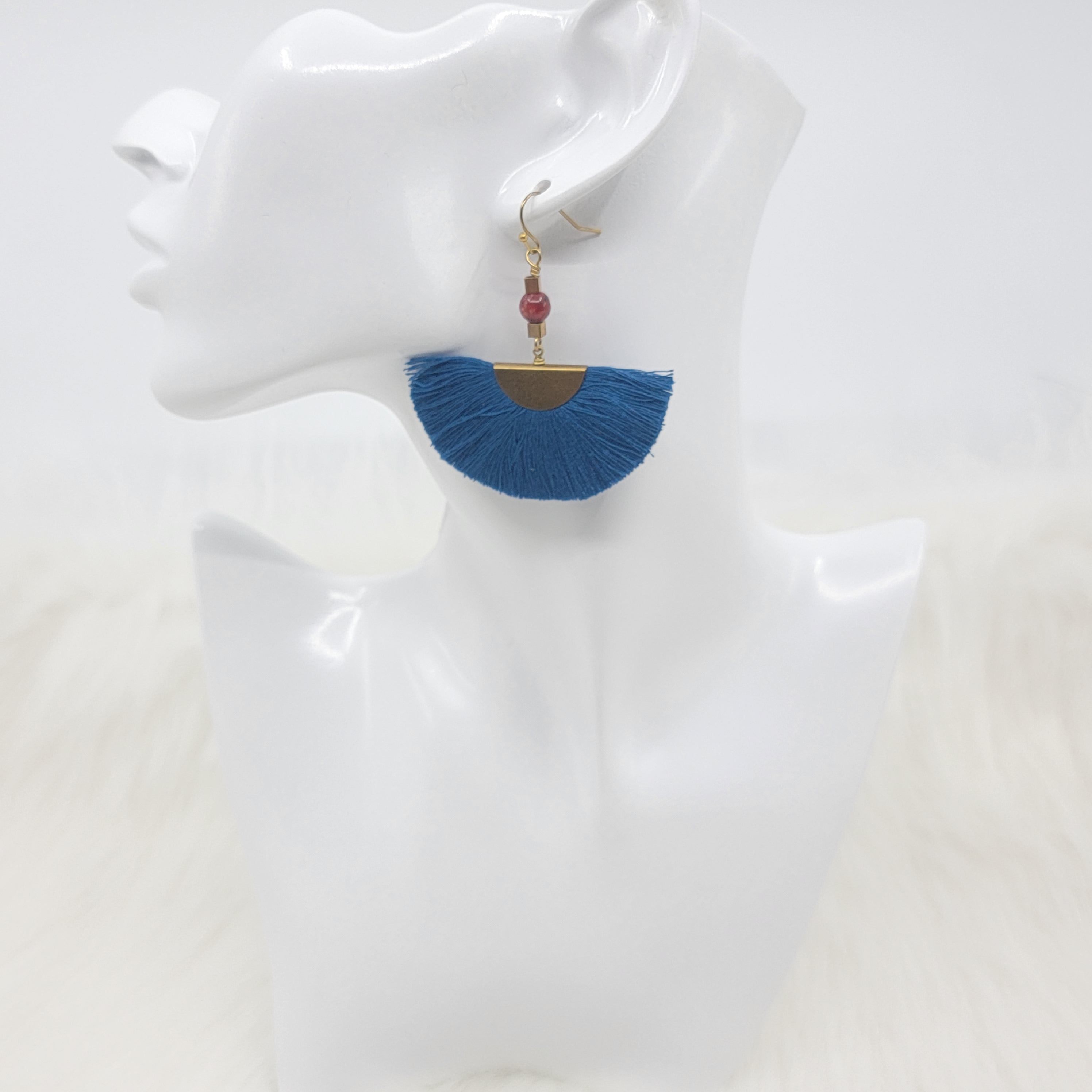 Fan Tassels Brass Earrings