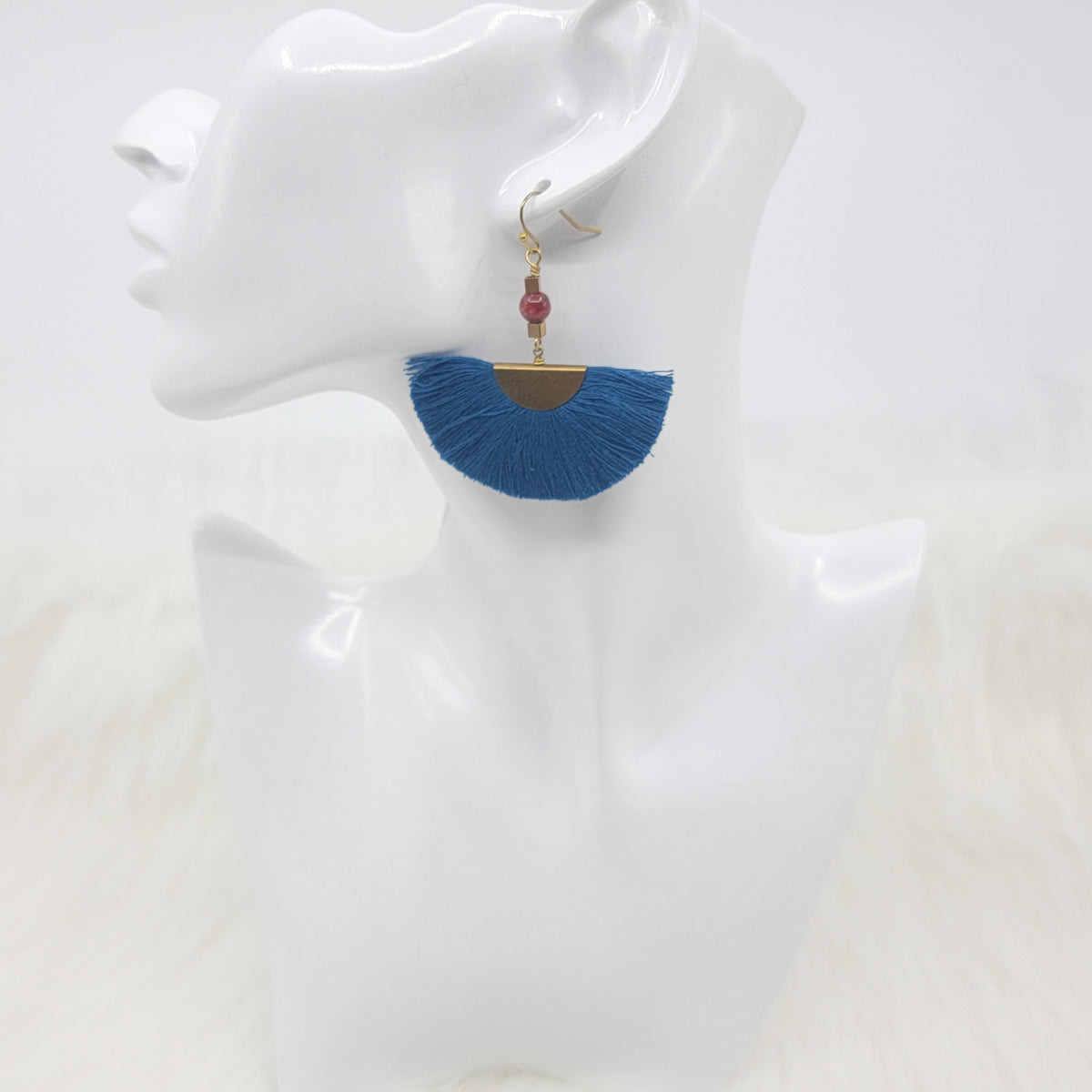 Fan Tassels Brass Earrings