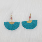 Fan Tassels Brass Earrings