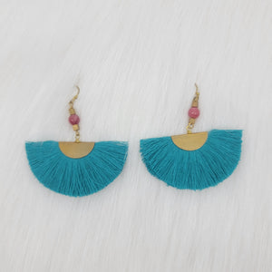Fan Tassels Brass Earrings