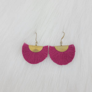 Small Fan Tassels Earrings