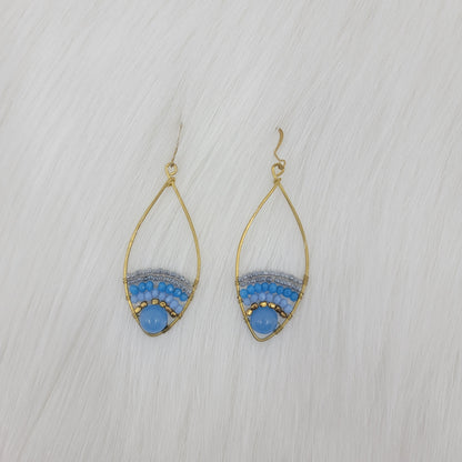 Crystal Wrapped Oval Earrings