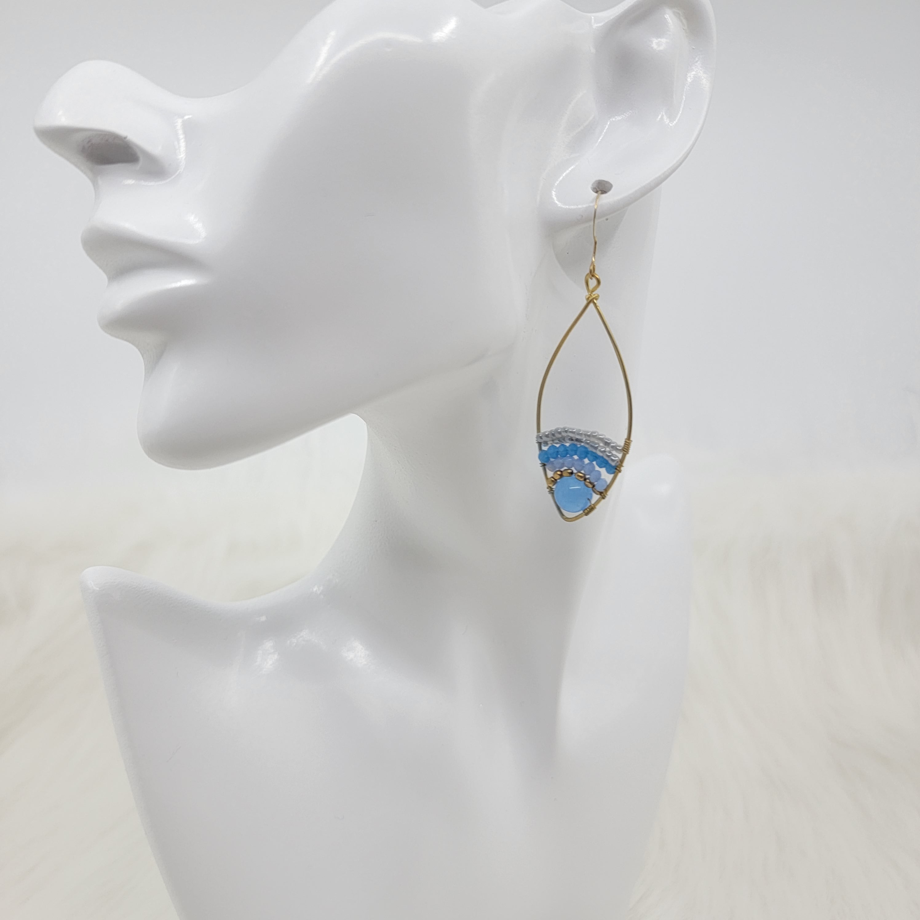 Crystal Wrapped Oval Earrings