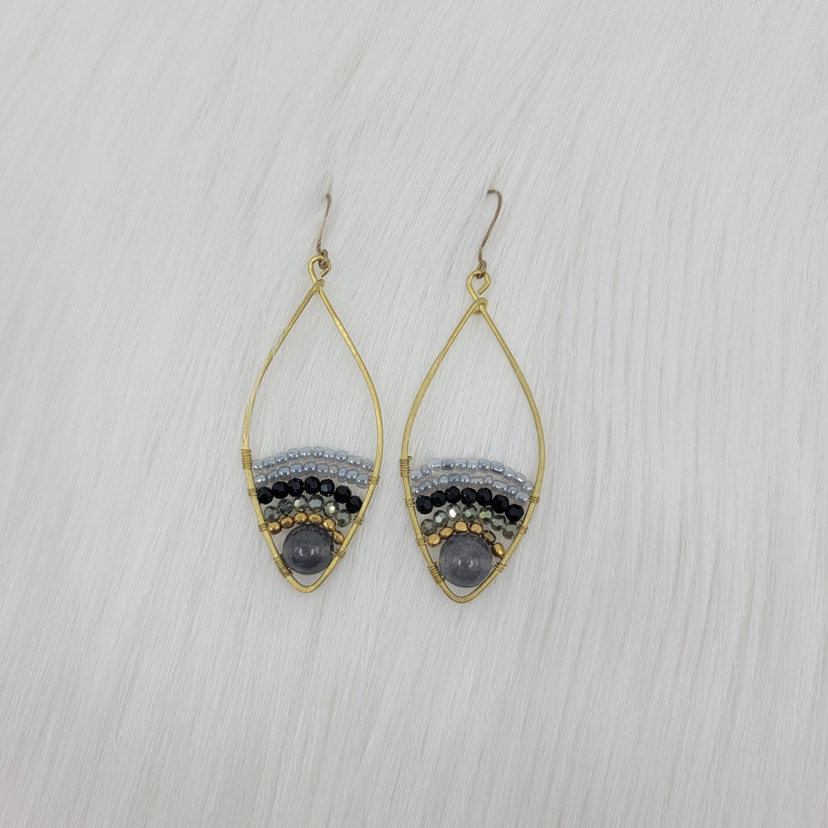 Crystal Wrapped Oval Earrings