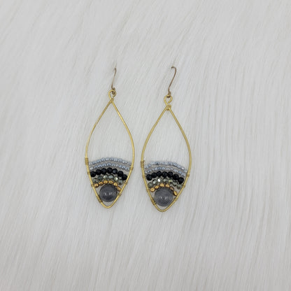 Crystal Wrapped Oval Earrings