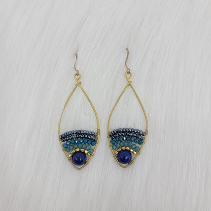 Crystal Wrapped Oval Earrings