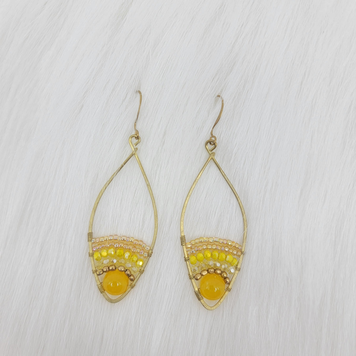Crystal Wrapped Oval Earrings