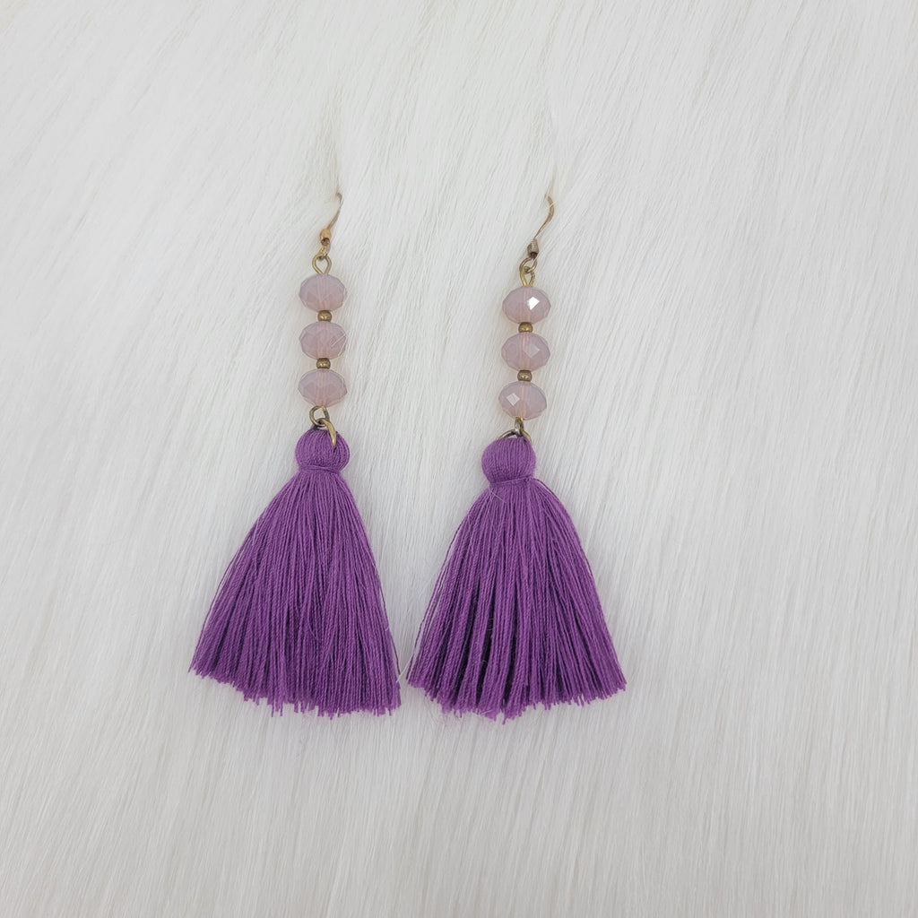 Crystal Beads Earrings With Tassels