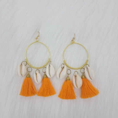 Cowries Shell Earrings With Tassels