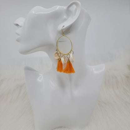 Cowries Shell Earrings With Tassels