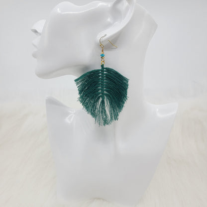 Macramé Cotton Leaves Earrings