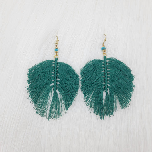 Macramé Cotton Leaves Earrings
